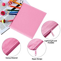 Meekoo 16 Pack Multipurpose Cosmetics Bag With Zipper Canvas Makeup Pouches Travel Toiletry Bag Pen Pencil Bag Blank Diy Craft