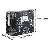 4 Pieces Canvas Cosmetic Bags Set Printed Makeup Bags With Zipper Multifunctional Canvas Travel Pouch For Women Girls Vacation