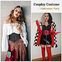 Whippy Womens Laceup Corset Elastic Waist Belt Tied Waspie Wide Belt For Women Halloween Costume Blackred M