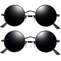 Joopin Round Black Sunglasses Women Men Circle Hippie Sun Glasses Polarized Uv400 Protection Teashade Circular Shades Halloween