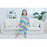 Newplush Kids Animal Onesies Bright Yellow Galaxy Unicorn Cosplay Costumes Onesie Halloween Sleepwear For Girls Boys810 Years