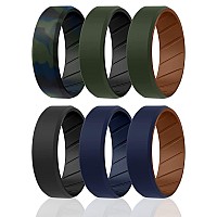 ROQ 8mm Silicone Wedding Ring Set for Men, Size 16, 