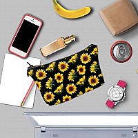 Deanfun Cosmetic Bag For Women Sunflower Flowers Waterproof Makeup Bags Roomy Toiletry Pouch Travel Accessories Gifts 52355