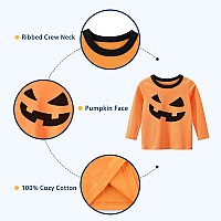 Boys Halloween Shirt Long Sleeve Pumpkin Shirts Kids Cool Halloween Tees For Girls Size 10810