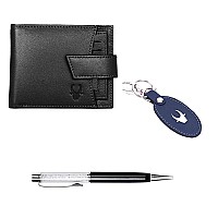 Wildhorn Leather Wallet Keychain And Pen Combo For Men Multicolor Gft 150 Multicolor Contemporary