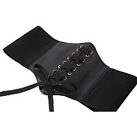 Hoerev Corsets Belt Tops Leather Vest Pirate Halloween Costume Lace Up Waist Belt Bustiers Corsets For Women