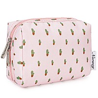 Narwey Small Makeup Bag For Purse Travel Makeup Pouch Mini Cosmetic Bag For Women Cactus Small