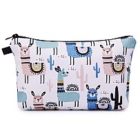 Wandf Cosmetic Bag For Women Makeup Bag Organizer Small Mini Makeup Pouch For Purse Water Resistant Girls Gift Alpacas