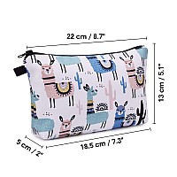 Wandf Cosmetic Bag For Women Makeup Bag Organizer Small Mini Makeup Pouch For Purse Water Resistant Girls Gift Alpacas