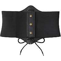 Hoerev Corsets Belt Tops Leather Vest Pirate Halloween Costume Lace Up Waist Belt Bustiers Corsets For Women