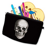 Deanfun Cosmetic Bag For Women Skull 3D Printed Black Cool Makeup Bags Waterproof Travel Storage Toiletry Bag Accessories Gifts