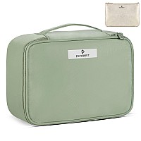 Pocmimut Travel Makeup Bag - Cosmetic Bags for Women Large Make Up Bag Organizer Makeup Case Toiletry Bag with Brush Compartment (Green)