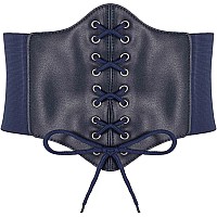 Hoerev Corsets Belt Tops Leather Vest Pirate Halloween Costume Lace Up Waist Belt Bustiers Corsets For Women