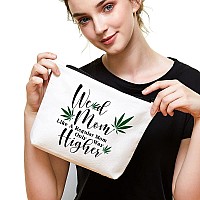 Ihopes Funny Leaf Makeup Bag Gift For Mom Women Sister Makeup Lover Cute Mom Makeup Zipper Pouch Bag Cosmetic Travel Accessor