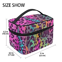 Makeup Bag Colorful Leopard Print Travel Makeup Organizer Bag Cosmetic Cases Toiletry Bags For Girl Women Ladies