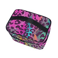 Makeup Bag Colorful Leopard Print Travel Makeup Organizer Bag Cosmetic Cases Toiletry Bags For Girl Women Ladies