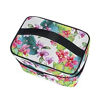 Makeup Bag Hand Painted Orchid Travel Makeup Organizer Bag Cosmetic Cases Toiletry Bags For Girl Women Ladies