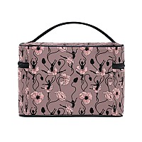 Makeup Bag Poppy Flower Dancing Girl Travel Makeup Organizer Bag Cosmetic Cases Toiletry Bags For Girl Women Ladies