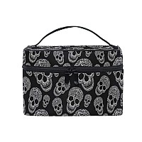 Makeup Bag Skull Print Travel Makeup Organizer Bag Cosmetic Cases Toiletry Bags For Girl Women Ladies