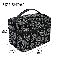 Makeup Bag Skull Print Travel Makeup Organizer Bag Cosmetic Cases Toiletry Bags For Girl Women Ladies