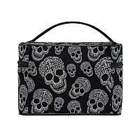 Makeup Bag Skull Print Travel Makeup Organizer Bag Cosmetic Cases Toiletry Bags For Girl Women Ladies