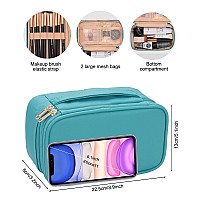 Relavel Makeup Bag Small Travel Cosmetic Bag For Women Girls Makeup Brushes Bag Portable 2 Layer Cosmetic Case Brush Organizer C