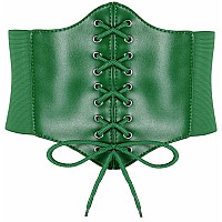 Hoerev Corsets Belt Tops Leather Vest Pirate Halloween Costume Lace Up Waist Belt Bustiers Corsets For Women