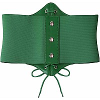 Hoerev Corsets Belt Tops Leather Vest Pirate Halloween Costume Lace Up Waist Belt Bustiers Corsets For Women