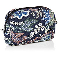 Vera Bradley Womens Cotton Mini Cosmetic Makeup Organizer Bag Java Navy Camo Recycled Cotton One Size