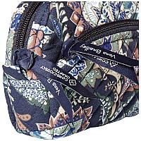 Vera Bradley Womens Cotton Mini Cosmetic Makeup Organizer Bag Java Navy Camo Recycled Cotton One Size