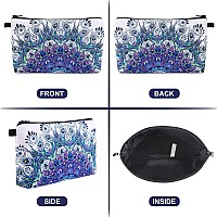 Magefy Makeup Bag Small Cosmetic Bag For Women Cute Makeup Pouch 2 Packs Blue