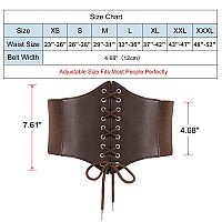 Leacoolkey Laceup Cinch Belt Women Corset Waist Belt Tied Corset Elastic Belt Obi Belt For Women For Dress Halloween Access