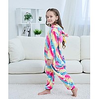 Newplush Unisex Children Unicorn Pyjamas Halloween Kids Onesie Costume 5T Rainbow Love 4Years