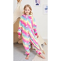 Newplush Unisex Children Unicorn Pyjamas Halloween Kids Onesie Costume 5T Rainbow Love 4Years