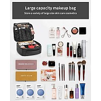 Travel Makeup Bag Makeup Organizer Bag Travel Train Case Portable Cosmetic Artist Storage Bag With Adjustable Dividers For Cosme