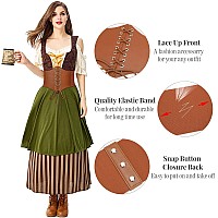 Whippy Womens Laceup Corset Elastic Waist Belt Tied Waspie Wide Belt For Women Halloween Costume Brown L