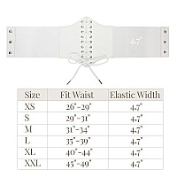 Whippy Womens Laceup Corset Elastic Waist Belt Tied Waspie Wide Belt For Women Halloween Costume White Xl