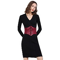 Hoerev Corsets Belt Tops Leather Vest Pirate Halloween Costume Lace Up Waist Belt Bustiers Corsets For Women