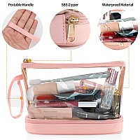 Ethereal Clear Makeup Bag Small Makeup Bag For Purse Travel Makeup Bag For Women Tsa Approved Cosmetic Bag Waterproof Toiletry