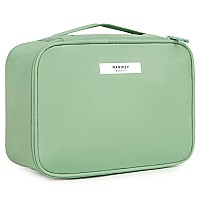 Narwey Travel Makeup Bag Large Cosmetic Bag Make Up Case Organizer For Women Mint Green