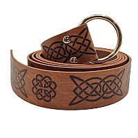 Jaoyu Leather Renaissance Belt For Women Medieval Viking Belt For Men Leather O Ring Belt Fantasy Belt Halloween Renaissance Cos