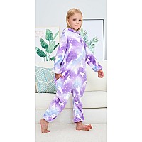 Newplush Unisex Children Unicorn Pyjamas Halloween Kids Onesie Costume 5T Purple Night