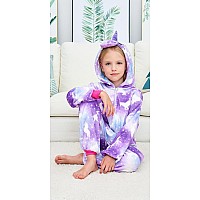 Newplush Unisex Children Unicorn Pyjamas Halloween Kids Onesie Costume 5T Purple Night