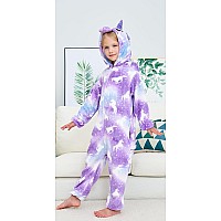 Newplush Unisex Children Unicorn Pyjamas Halloween Kids Onesie Costume 1012 Years Purple Night