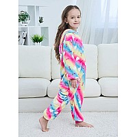 Newplush Unisex Children Unicorn Pyjamas Halloween Kids Onesie Costume 4T Rainbow Love