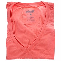 Cariloha Bamboo V-Neck Tee - Sunkissed Coral, Small