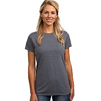 Cariloha Women's Bamboo-Viscose Crew Tee - Navy Heather, Small