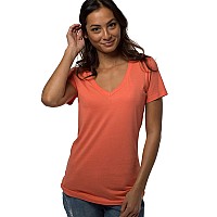 Cariloha Bamboo-Viscose V-Neck Tee - Sunkissed Coral