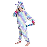 Newplush Unisex Children Unicorn Pyjamas Halloween Kids Onesie Costume 5T Cloud Love A