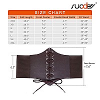 Suosdey 2 Pack Corset Belt For Women Vintage Laceup Elastic Waist Belt Tied Waspie Wide Belt For Halloween Costume